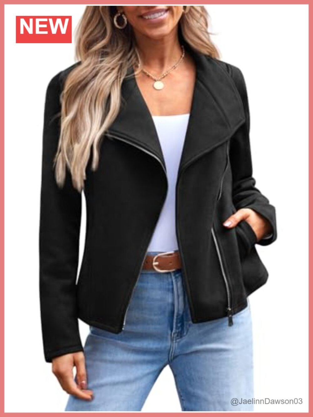 Faux Suede Leather Lightweight Fall Moto Jacket